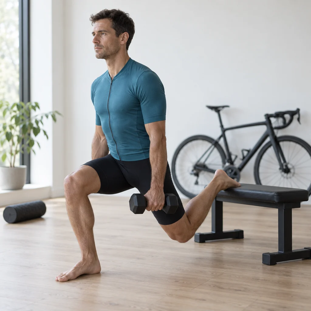Bulgarian split squat for cycling strength