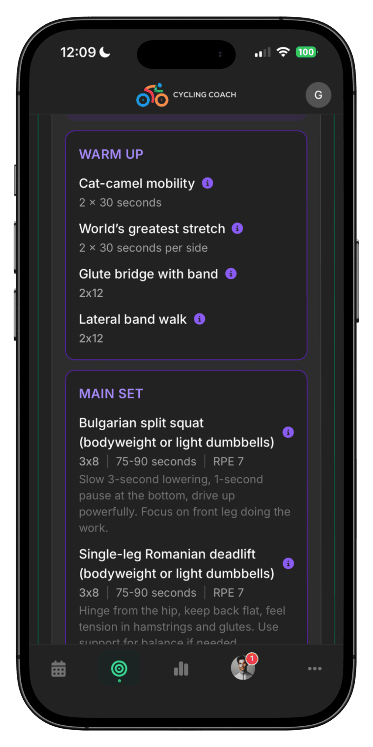 Strength Training iOS app screenshot